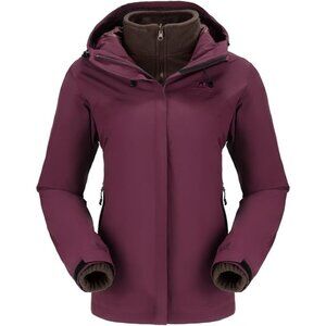 Women's Purple-B611 Fleece Inner Snow Ski Jacket Waterproof Winter Warm Coat